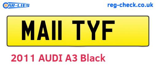MA11TYF are the vehicle registration plates.