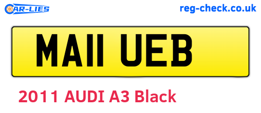 MA11UEB are the vehicle registration plates.
