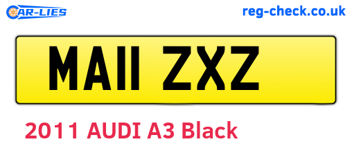 MA11ZXZ are the vehicle registration plates.