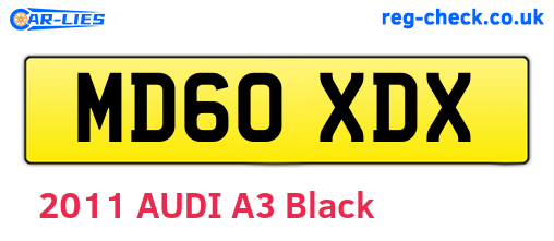 MD60XDX are the vehicle registration plates.