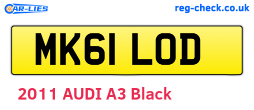 MK61LOD are the vehicle registration plates.