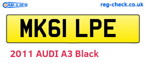 MK61LPE are the vehicle registration plates.