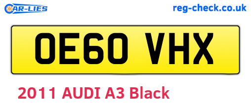 OE60VHX are the vehicle registration plates.