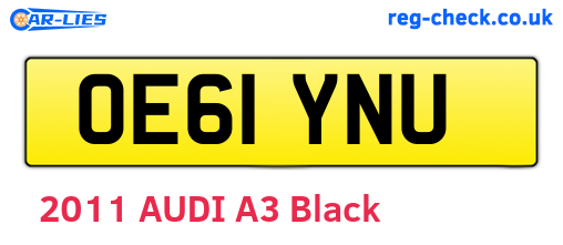 OE61YNU are the vehicle registration plates.
