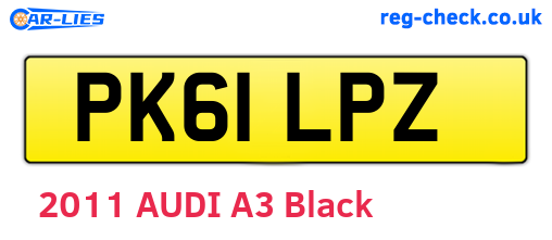 PK61LPZ are the vehicle registration plates.