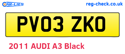 PV03ZKO are the vehicle registration plates.