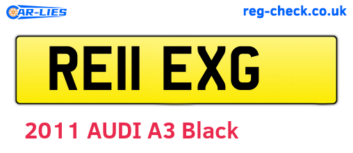 RE11EXG are the vehicle registration plates.