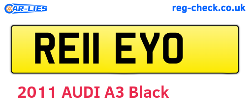 RE11EYO are the vehicle registration plates.