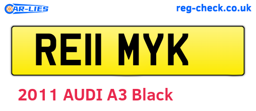 RE11MYK are the vehicle registration plates.
