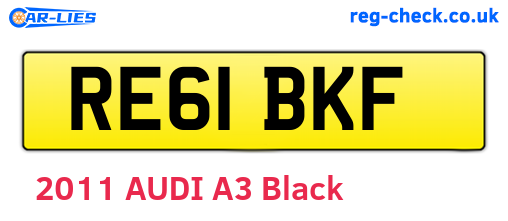 RE61BKF are the vehicle registration plates.