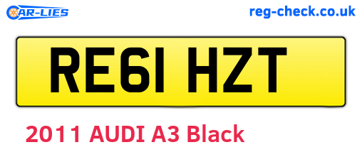 RE61HZT are the vehicle registration plates.