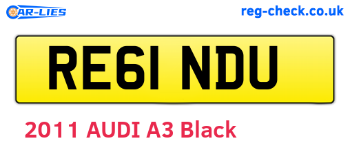 RE61NDU are the vehicle registration plates.