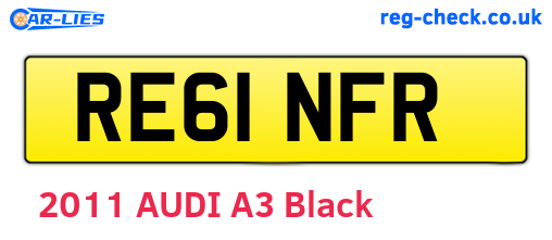 RE61NFR are the vehicle registration plates.