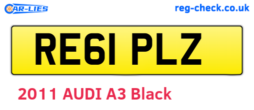 RE61PLZ are the vehicle registration plates.