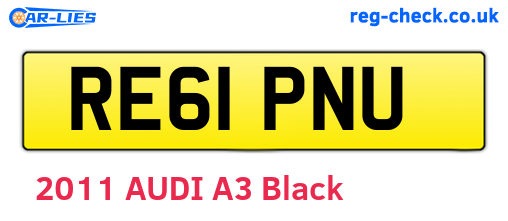 RE61PNU are the vehicle registration plates.