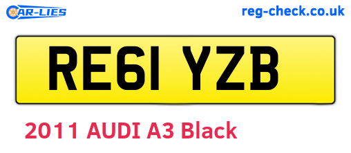 RE61YZB are the vehicle registration plates.