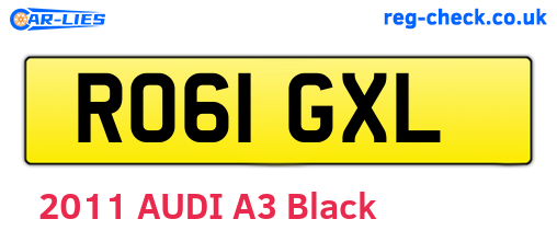 RO61GXL are the vehicle registration plates.