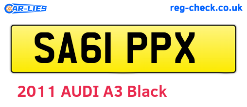 SA61PPX are the vehicle registration plates.