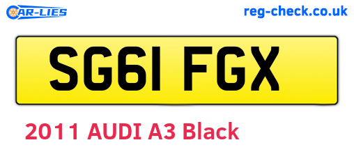 SG61FGX are the vehicle registration plates.