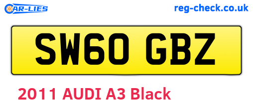 SW60GBZ are the vehicle registration plates.