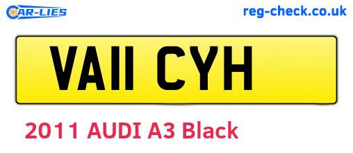 VA11CYH are the vehicle registration plates.