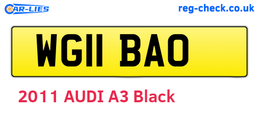 WG11BAO are the vehicle registration plates.