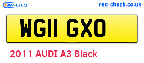 WG11GXO are the vehicle registration plates.