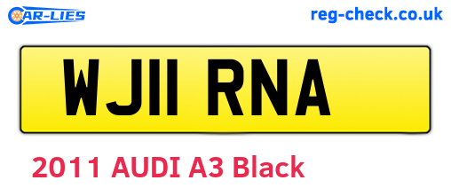 WJ11RNA are the vehicle registration plates.