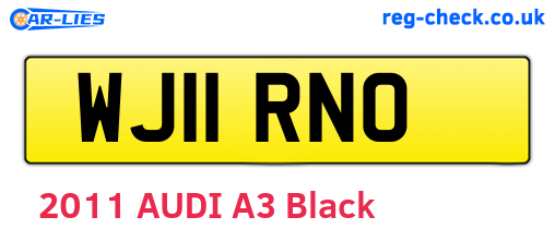 WJ11RNO are the vehicle registration plates.