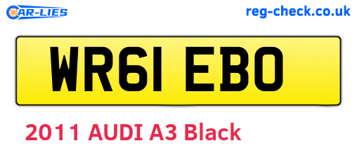 WR61EBO are the vehicle registration plates.