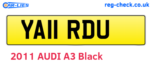 YA11RDU are the vehicle registration plates.