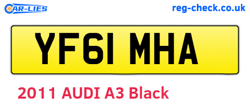 YF61MHA are the vehicle registration plates.