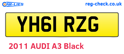 YH61RZG are the vehicle registration plates.
