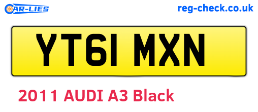 YT61MXN are the vehicle registration plates.