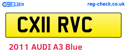 CX11RVC are the vehicle registration plates.