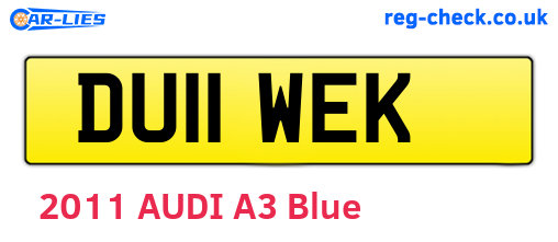DU11WEK are the vehicle registration plates.