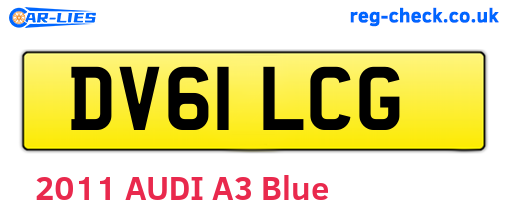 DV61LCG are the vehicle registration plates.