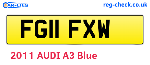 FG11FXW are the vehicle registration plates.