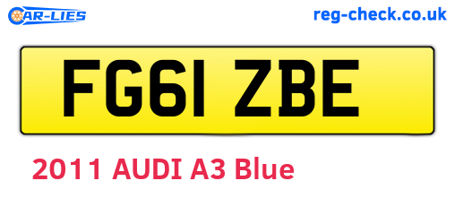 FG61ZBE are the vehicle registration plates.