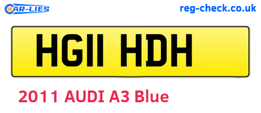 HG11HDH are the vehicle registration plates.