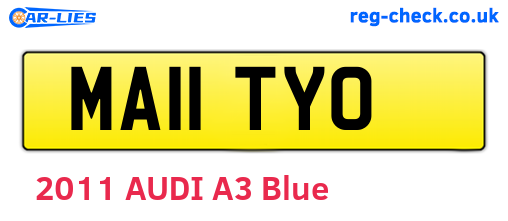 MA11TYO are the vehicle registration plates.