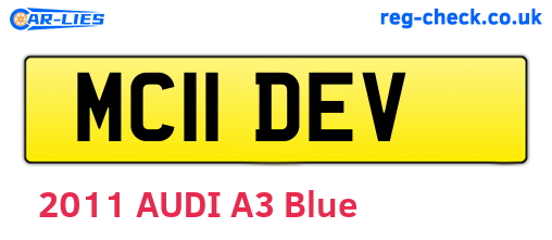 MC11DEV are the vehicle registration plates.