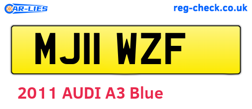 MJ11WZF are the vehicle registration plates.