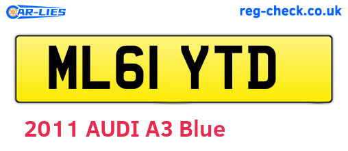 ML61YTD are the vehicle registration plates.