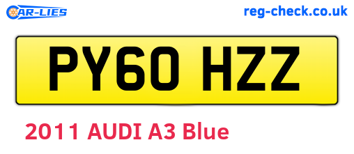 PY60HZZ are the vehicle registration plates.