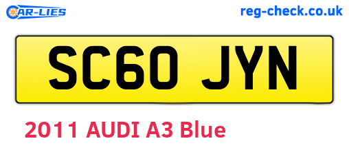 SC60JYN are the vehicle registration plates.