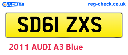 SD61ZXS are the vehicle registration plates.