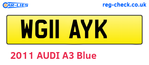 WG11AYK are the vehicle registration plates.