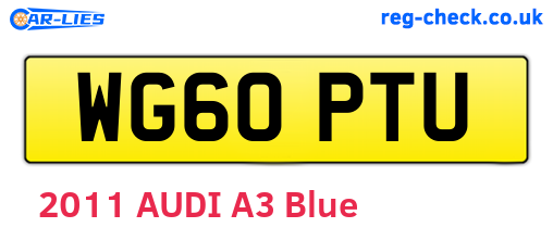 WG60PTU are the vehicle registration plates.