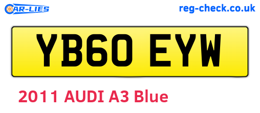 YB60EYW are the vehicle registration plates.